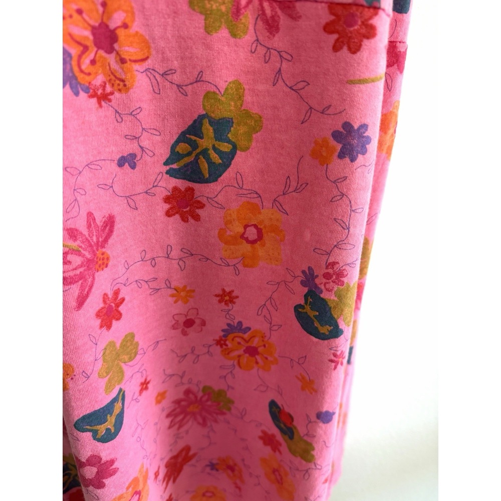 Fresh Produce Vintage Dress Sz M Pink Floral Tank USA Made 90s Cottagecore Beach - Picture 6 of 8